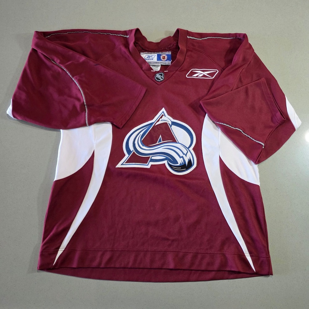 Reebok NHL Colorado Avalanche Jersey Burgundy White Mens Large
